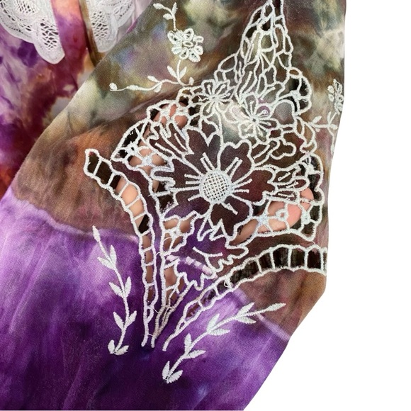 LoveShackFancy Tie Dye Button Down Shirt Women Size XS Crop Top Love Shack Fancy - Picture 2 of 12